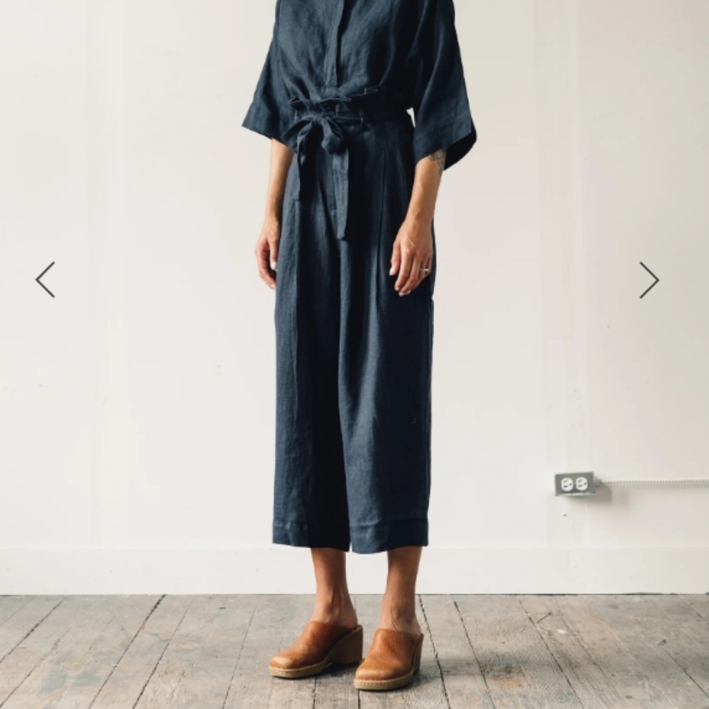 7115 By Szeki Pleated Linen Trouser Wide Leg Culotte S - Picture 16 of 16